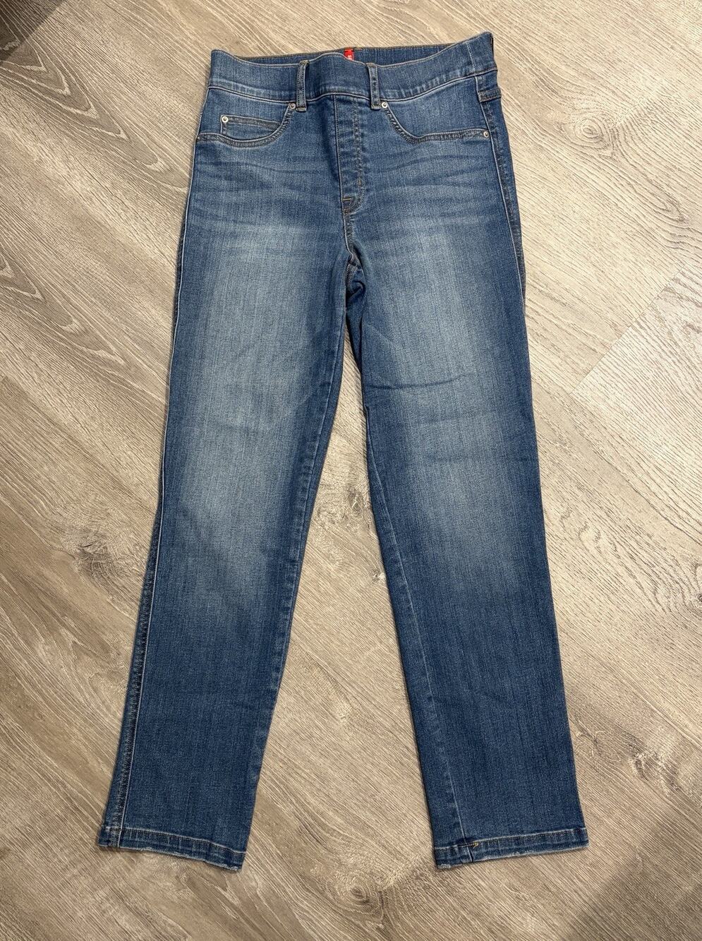 SPANX VINTAGE INDIGO STRAIGHT Leg stretch pull-on Jeans #20356R MEDIUM